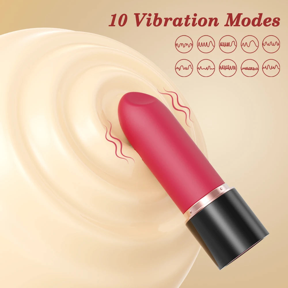 Lipstick Bullet Vibrator Adult Sex Toys with 10 Vibration, Portable Discreet Vibrators Clitoral Massager Rose Toys Women Couples