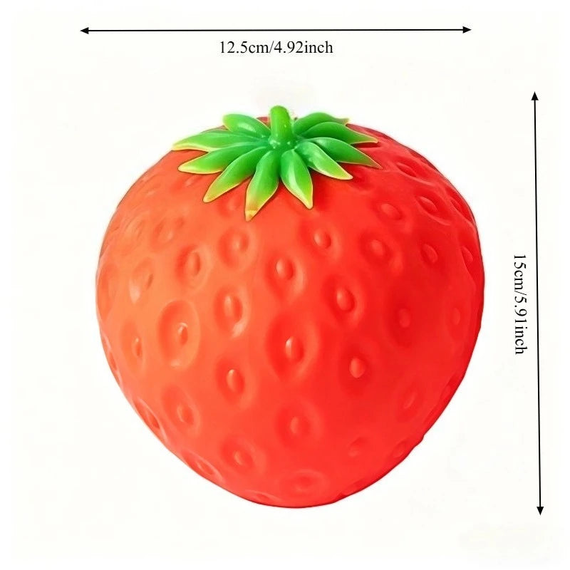 Giant Strawberry Squishy Toy Extra Large Size Strawberry Fidget Toys Slow Rising Shapeable Venting Ball for Adults Friends Gifts