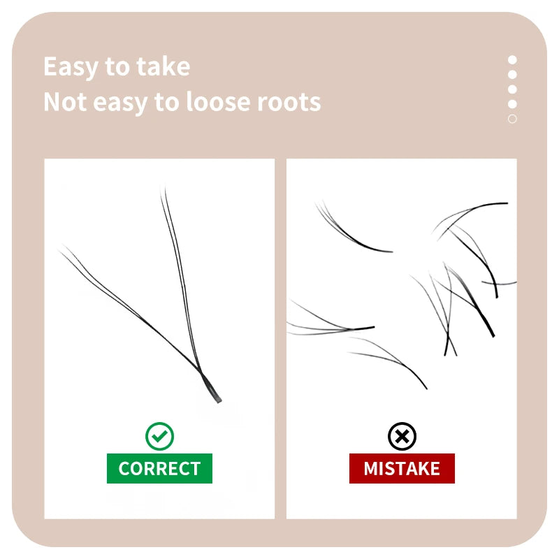 DIYDAY YY Shape Eyelash Extension C D L LU(M) N Curl Brown Lash Natural Soft Premade Volume Fans Two Tips Y-Shaped False Eyelash