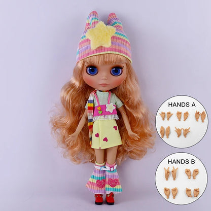 ICY DBS Blyth Doll BJD Joint Body tan Skin Matte Face New face Set Doll 1/6 30cm Gift Anime SD
