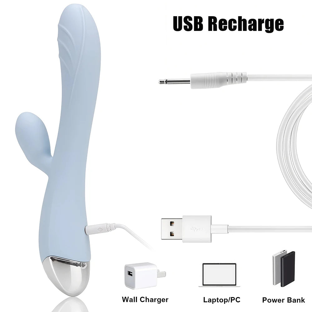 Powerful Rabbit Vibrator Dildo Dual Vibration G Spot Clitoris Stimulation Masturbators Vaginal Massager Adult for Women Sex Toys