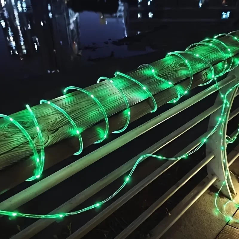 1pc Solar LED Tube Light 100LED Tube Rope String Light 8 Modes with Outdoor PVC Tube Light Solar Fence Light For Home Garden Yard Party Party Decoration