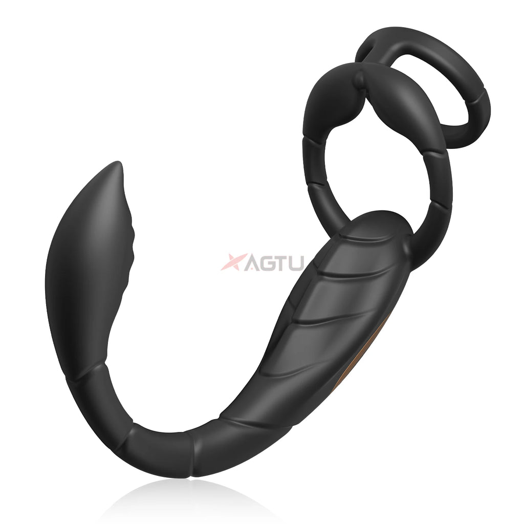 Ring Anal Plug Cock Ring Prostate Vibrator for Male Double Vibrating Delay Ejaculation Male Masturbator Sex Toys for Men