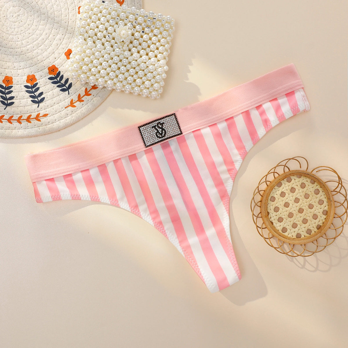 Women's High-Waist Lace Thong Panties