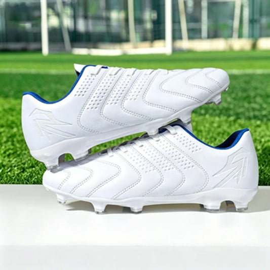Unisex AG/FG Soccer Shoes, Retro-inspired Design, Premium PU Leather, Durable TPU Outsole with Long Studs, Blends Style and Per