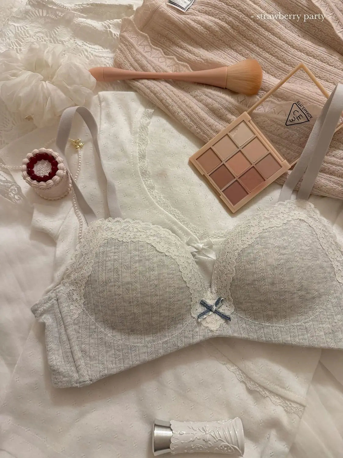 Women's Floral Lace Wireless Bra Set