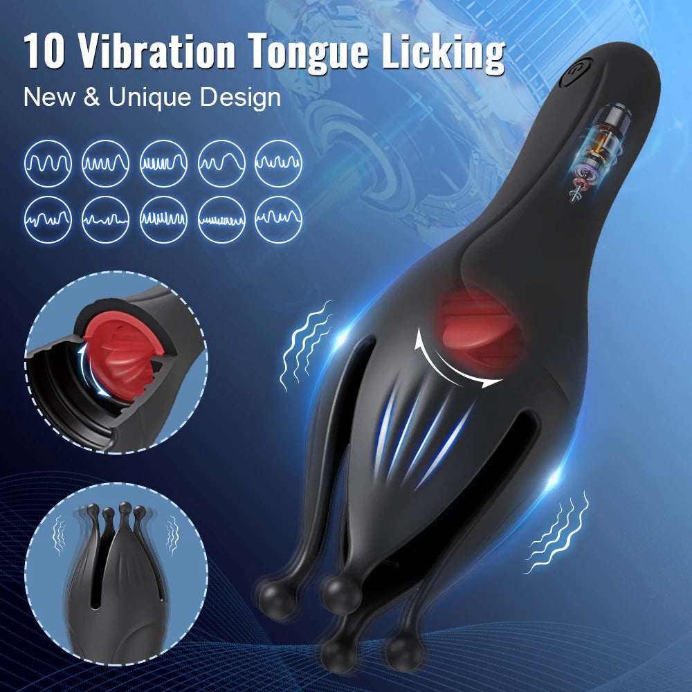 Sexy Adult Penis Training Vibrator Tapping Stroker Glans Trainer Vibration Stimulator Men Massage Masturbator Erotic Toys