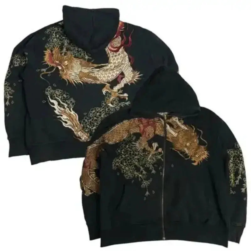 Retro Y2K Graphic Zip-Up Hoodie