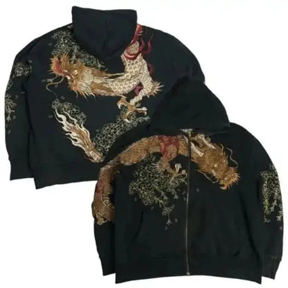 Retro Y2K Graphic Zip-Up Hoodie