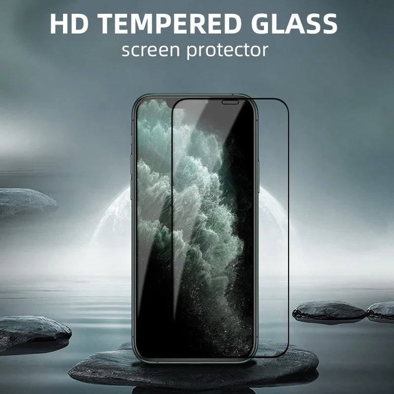 1-5PCS 9D Full Cover Tempered Glass For iPhone 17 16 15 11 12 13 14 18 Pro Max 16E Screen Protector For iPhone 13 Mini XR XS Max