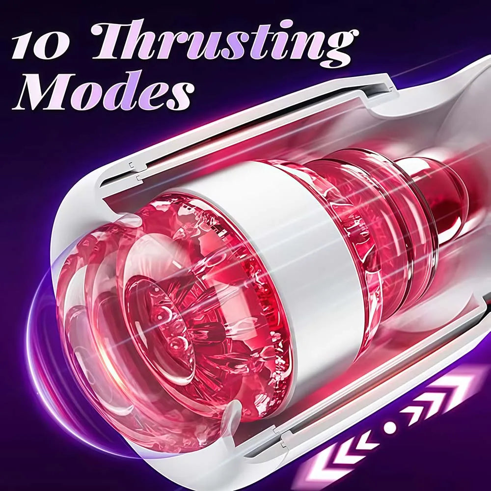 Sex Toys for Men 10 Speeds Thrusting Vibrating Male Masturbation Cup Tongue Licking Blowjob Penis Trainer Sex Machine 18+