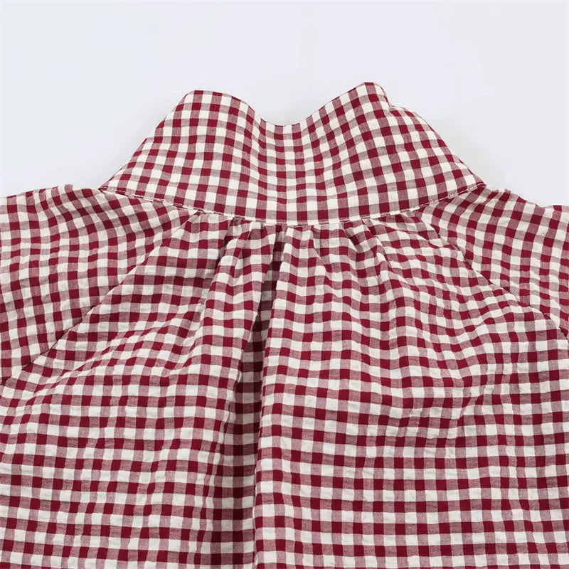 Guobioziy Women's Jacket 2026 Autumn New Plaid Long-Sleeve Drawstring Loose Jacket Parka Casual Fashion Versatile