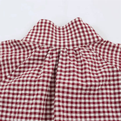 Guobioziy Women's Jacket 2026 Autumn New Plaid Long-Sleeve Drawstring Loose Jacket Parka Casual Fashion Versatile