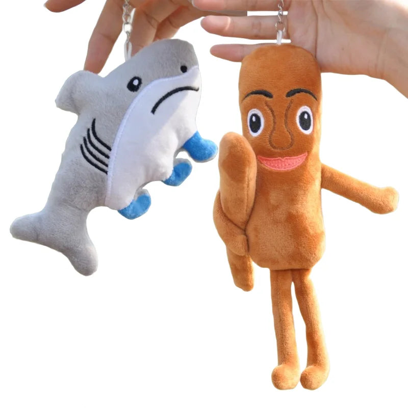 Tung Tung Sahur Plush Toy Keychains Kawaii Shark Stuffed Plushies Cute Animes Italian Brainrot Cute Doll Pendant Shark Figurine