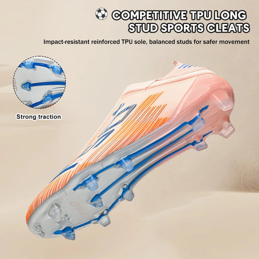Upgraded Wear Resistant AG FG Football Shoes Skin-friendly PU Fabric Hard TPU Stud Stable Support Outdoor Natural Grass Sports