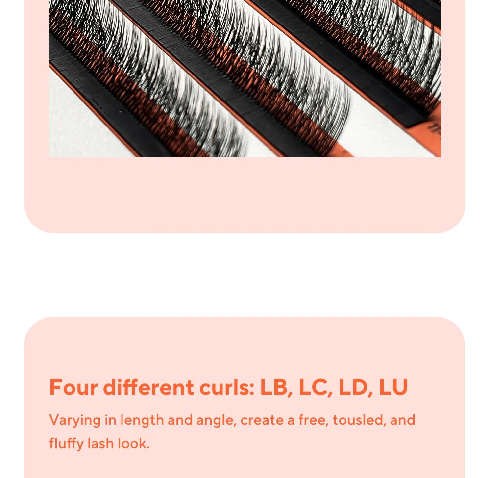 DIYDAY Layered Camellia Eyelashes LB LC LD LU(M) Fluffy Bloom Mink False Lashes Multi-layer Easy Fan Eyelash Extension