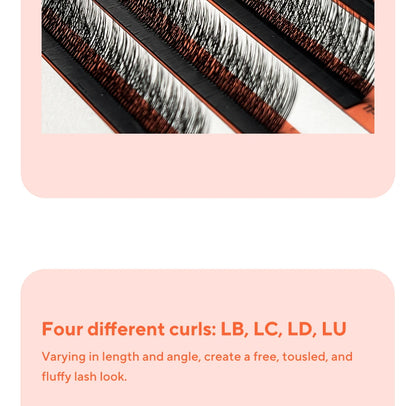 DIYDAY Layered Camellia Eyelashes LB LC LD LU(M) Fluffy Bloom Mink False Lashes Multi-layer Easy Fan Eyelash Extension