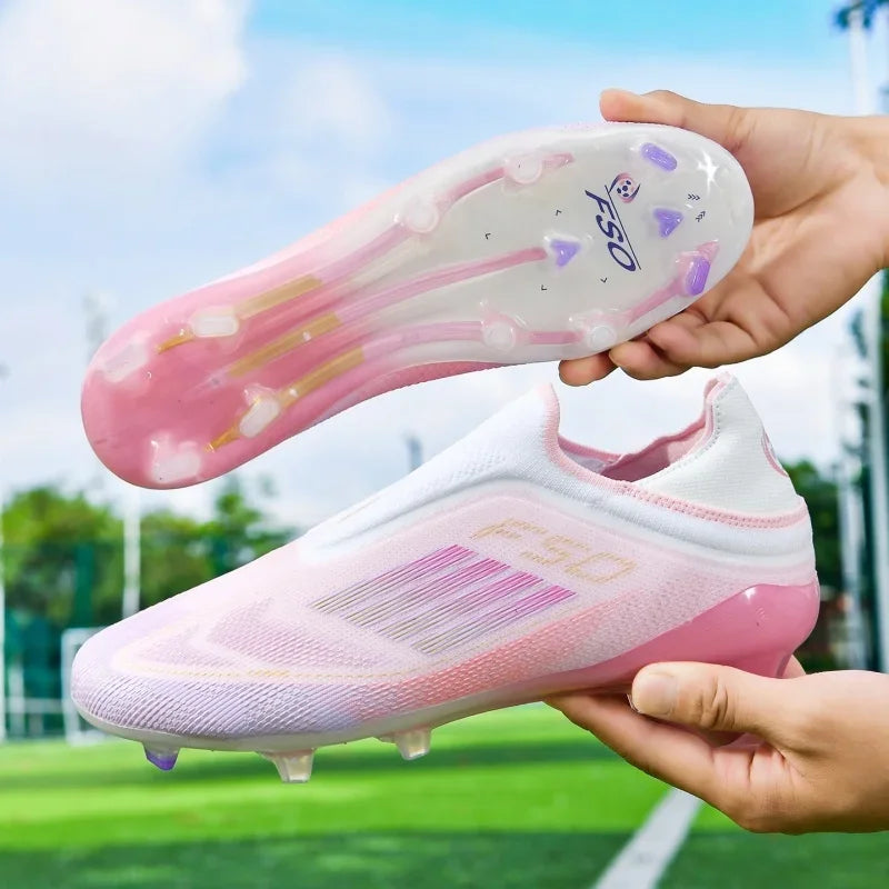 New Men Soccer Shoes Match Football Boots Sport Boys Adult Long Spikes Training Outdoor Cleats Breathable Non Slip Comfortable