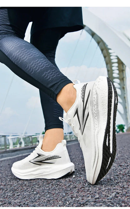 Men's Running Shoes Jogging Cushioning Mesh Outdoor Couple Trainer Race Breathable Sneakers Non-Slip Carbon Board Off-road Shoes