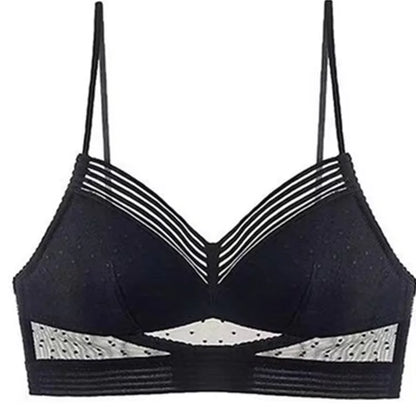 U-Shaped Backless Beautiful and sexy Bra Plus Size Lace Bra, Women's Invisible No Steel Ring Fashion Triangle Cup Bra