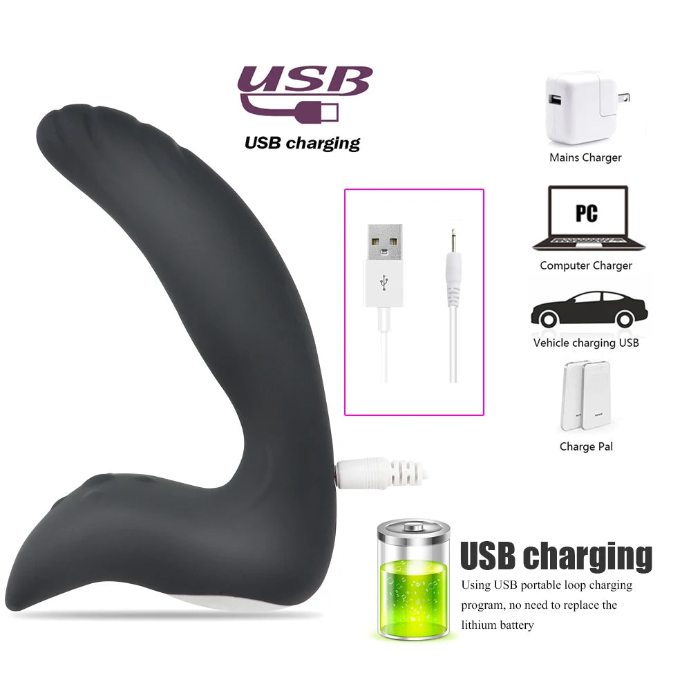 Vibrating Prostate Massage Dildo Vibrator Anal Plug Powerful Motors 10 Stimulation Patterns Butt Plug Silicone Sex Toys for Men