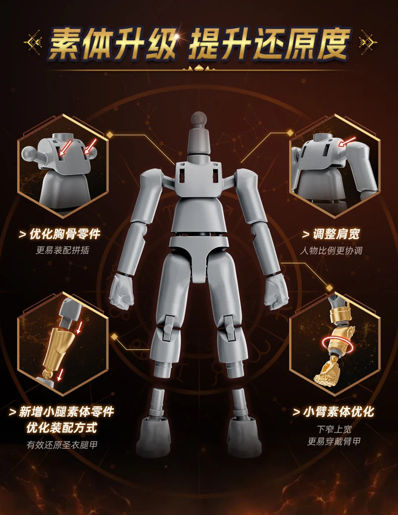 Blokees Galaxy Version Gold Saint Action Figure Libra Dohko Sagittarius Champion Seiya Mu Aiolia Assembly Toys Children Gift