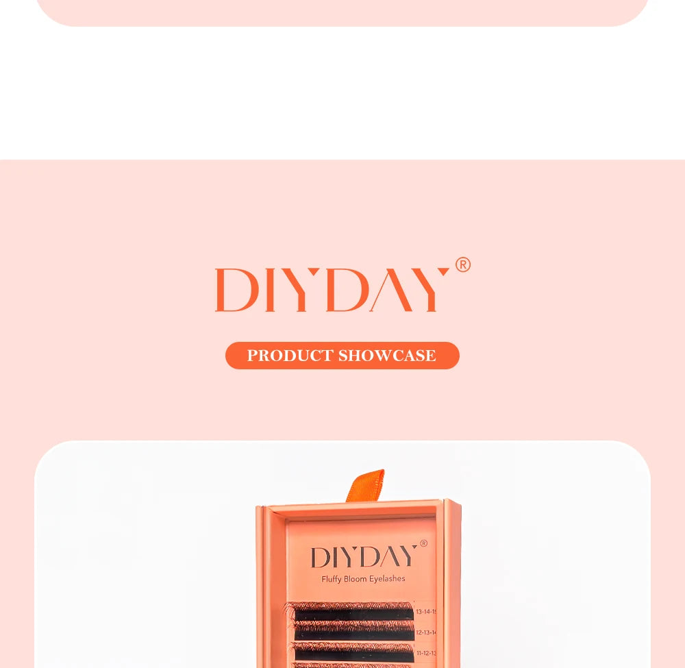 DIYDAY Layered Camellia Eyelashes LB LC LD LU(M) Fluffy Bloom Mink False Lashes Multi-layer Easy Fan Eyelash Extension