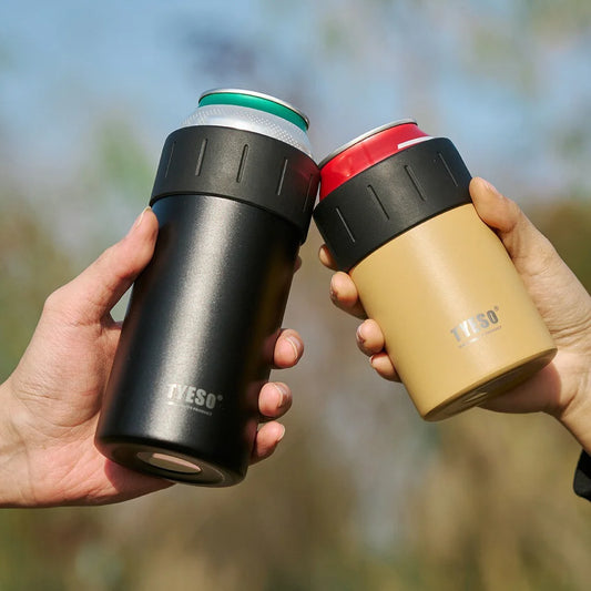 TYESO 12/18oz Stainless Steel Insulated Beer Bottle & Can Cooler Coke Beer Mug Keep Warm/Cold Double Wall Beverage Cooler Cup