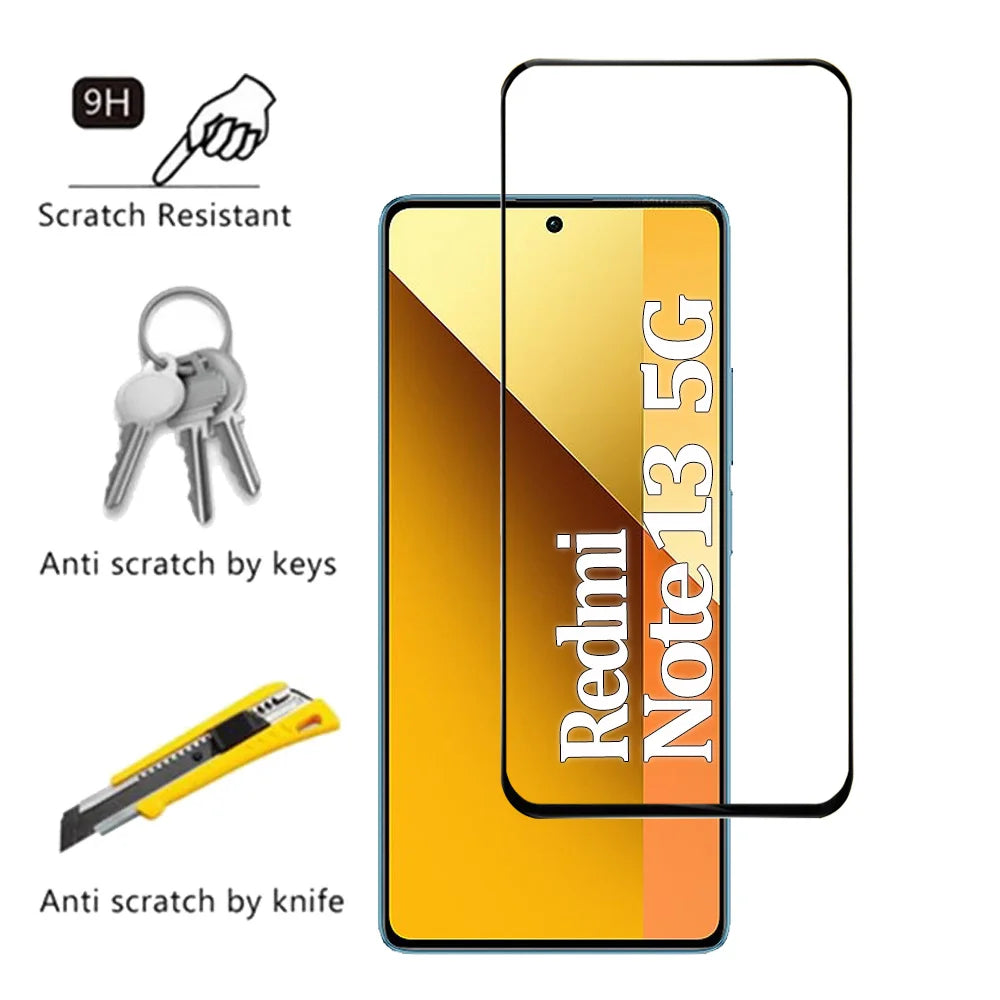 Protective Glass For Redmi Note 14 13 Pro 5G Screen Protectors Redmi Note13 12 11 10 Pro Tempered Glass & Lens Film Nota 12 Pro Plus Pelicula Cristal Templado For Redmi Note 14  Anti-Scratch Phone Front Film
