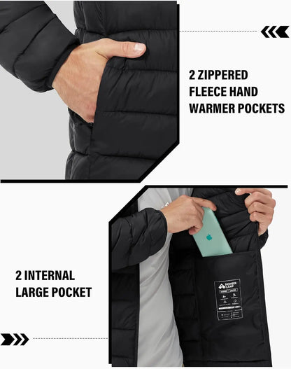 Pioneer Camp Mens Lightweight Packable Puffer Jacket Winter Insulated Puffy Coat Water Repellent Warm Quilted Jackets Travel