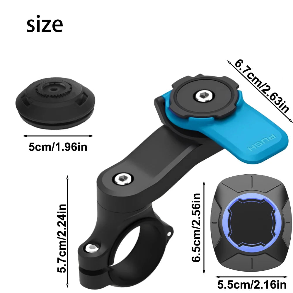 Motorcycle Phone Mount, Anti-Shake Bike Cell Phone Holder with Vibration Dampener, Quick Release Attach/Detach