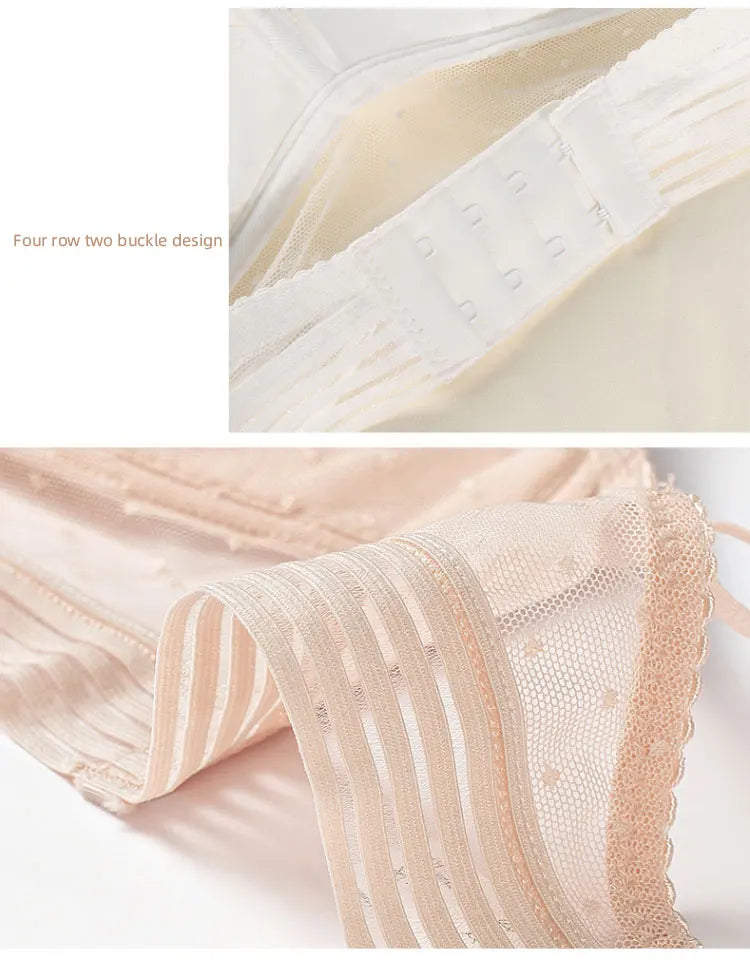 U-Shaped Backless Beautiful and sexy Bra Plus Size Lace Bra, Women's Invisible No Steel Ring Fashion Triangle Cup Bra