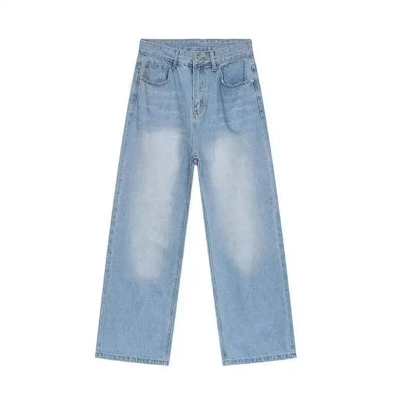 IEFB Men's Jeans New Korean Personality Straight Wide Leg Denim Pants Fashion Autumn Spring Vintage Male Trousers 9A5577