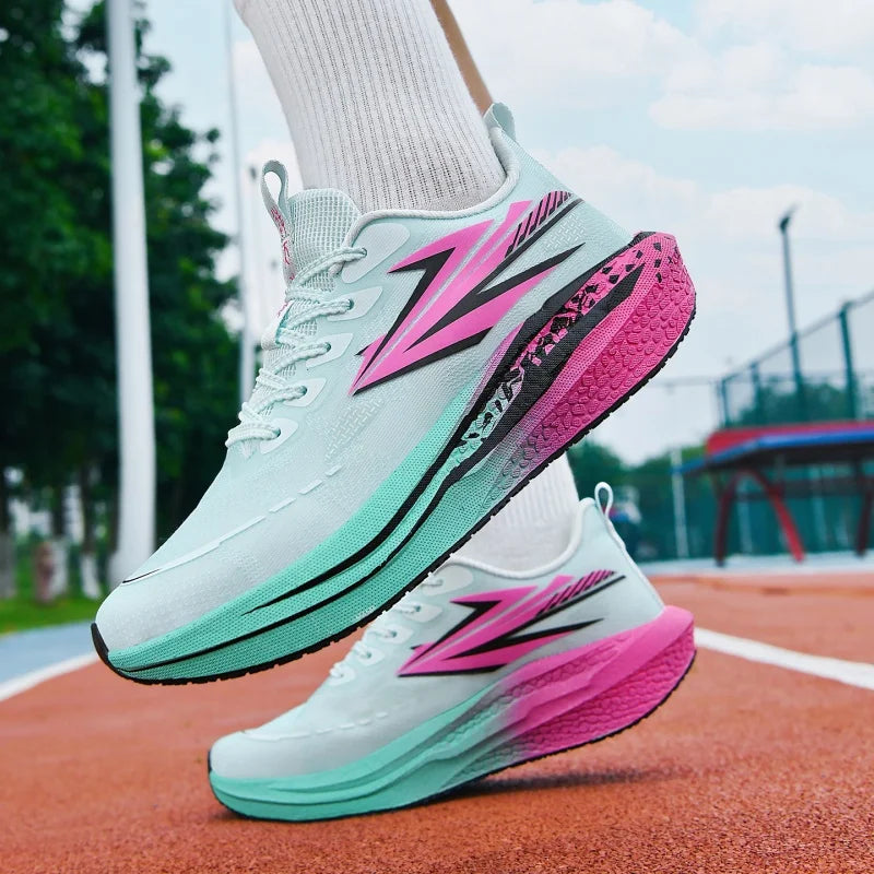 Men's Running Shoes Jogging Cushioning Mesh Outdoor Couple Trainer Race Breathable Sneakers Non-Slip Carbon Board Off-road Shoes