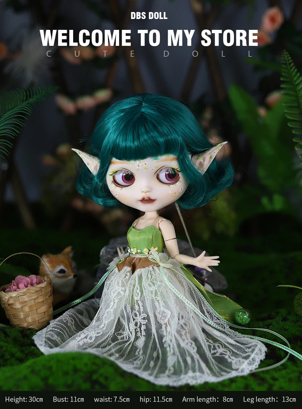 ICY DBS Blyth 1/6 Doll Elf Ear Hand-painted Set Doll Long Eyelash Sleep Doll White Skin Set Gift Toy SD