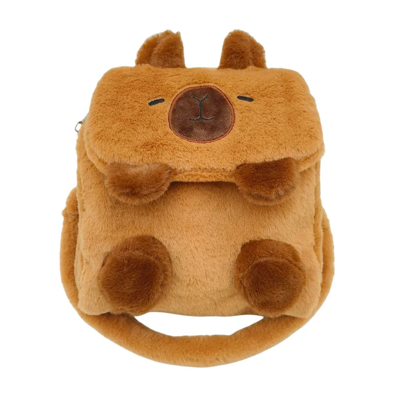 Capybara Plush Backpack Kawaii Fashion Plushie Doll Fur Pendant Children's Shoulder Bag Mini Knapsack Bags Gifts For Girlfriend