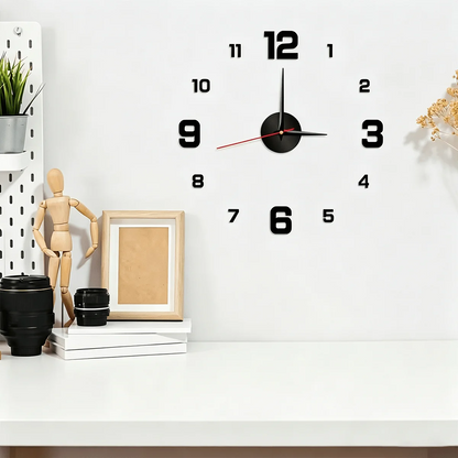 Glow-In-The-Dark DIY Wall Clock Creative Design Mirror Surface Wall Decor Sticker Clock, Minimalist Decorative Clock, Silent Wall Sticker Clock, Living Room Bedroom Wall Sticker Creative Clock (Glow-In-The-Dark Model Only Glo