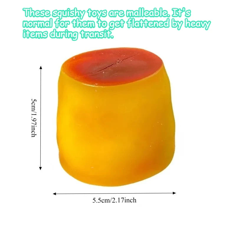 Caramel Pudding Crunchy Moldable Stress Ball Fidget Toy Crispy Squeeze Ball Round Blocks Filled ASMR Anti Stress Toys for Adults