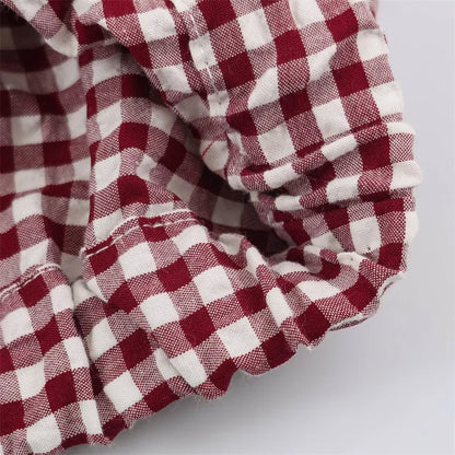 Guobioziy Women's Jacket 2026 Autumn New Plaid Long-Sleeve Drawstring Loose Jacket Parka Casual Fashion Versatile
