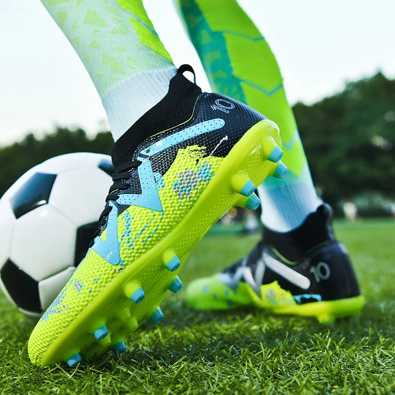 Unisex Men AG FG Soccer Boots Durable PU Upper Robust Rubber Studs For Outdoor Lawn Recreational Football Sports Matches