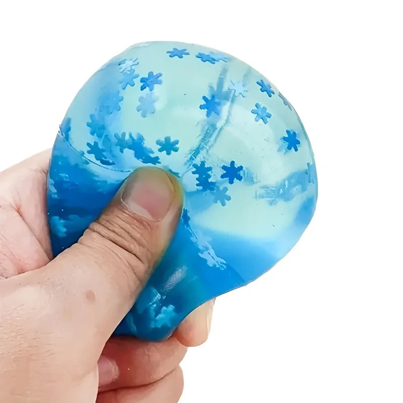 Squishy Snowflake Ice Cubes Slow Rising Sensory Fidget Toy Soft Ice Cubes Stress Relief Squeeze Toy Hand Exercise Calming Tool