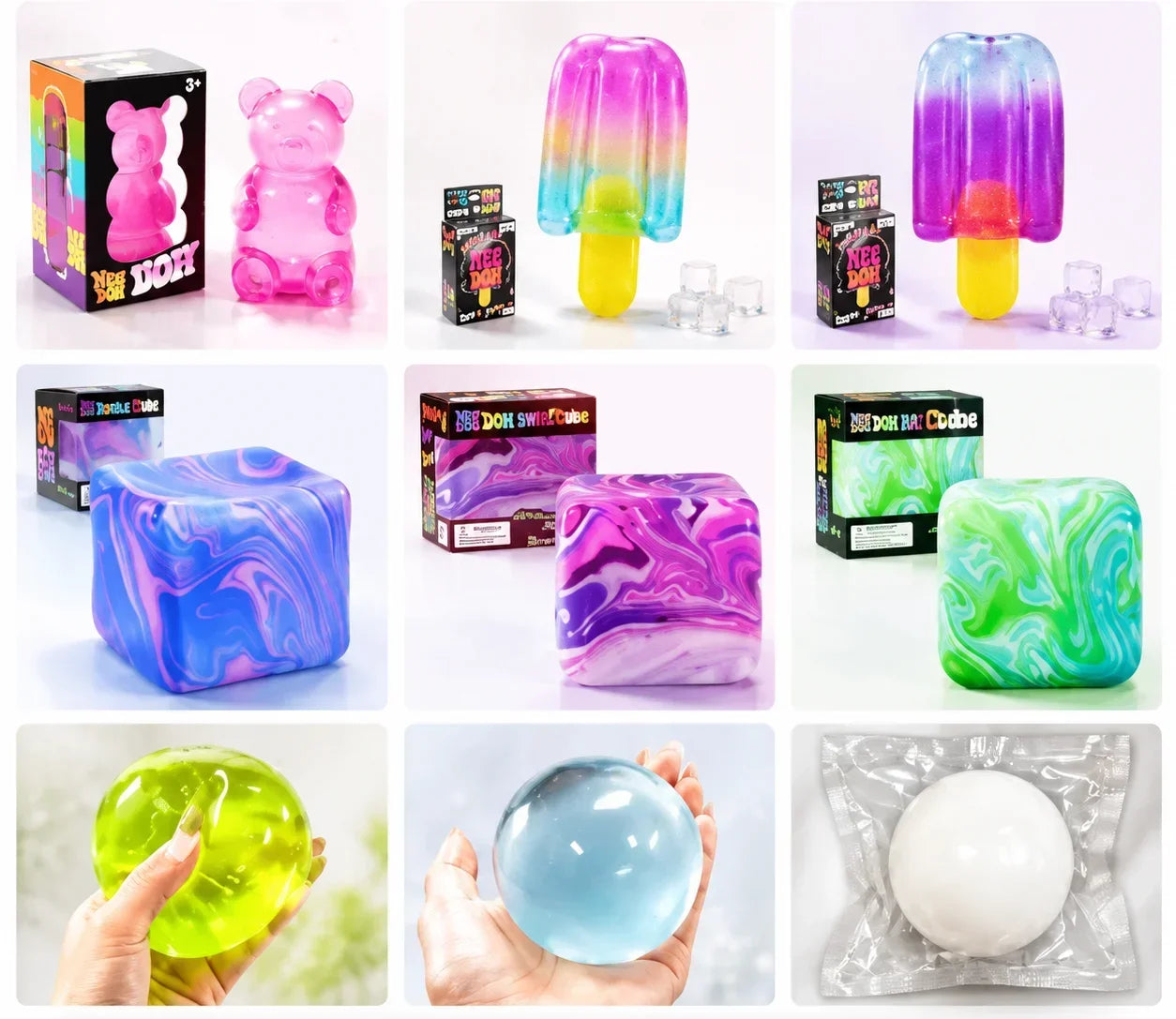 100+PCS Assorted Mixed Squish Fidget Mystery Blind Box Surprise Unbox Toy Slow Rebound Stress Relief Squeeze Sensory Toys