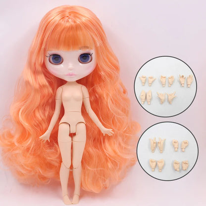 ICY DBS Blyth Doll Carved Lips Face White Skin Joint Body 1/6 BJD Special Price OB24 Toy Gift