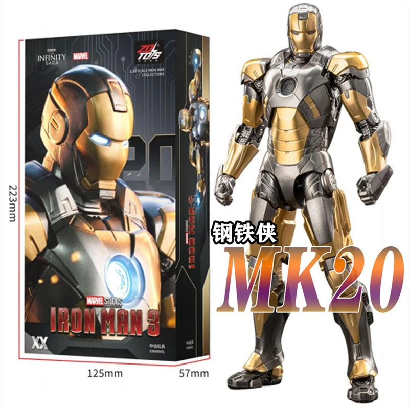 ZD Toys Iron Man MK35 Red Snapper Action Figure Iron Man Mk41 Mk47 Tank MK24 MK22 1/10 Scale Iron Man Collections Gift