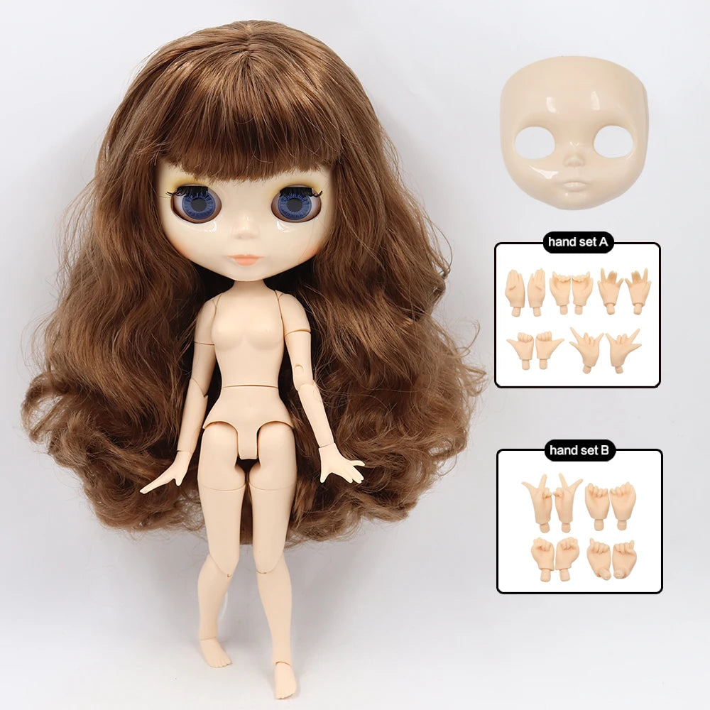 ICY DBS Blyth Doll Joint Body 30CM BJD Toy White Shiny Face and frosted Face with Extra Hands AB and Panel 1/6 DIY Fashion Doll