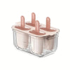 1Pc Easy-Release Popsicle Maker Leak-Proof Lid, Freezer Safe for Juice & Fruit, Makes 4 Homemade Popsicles, Popsicle Molds