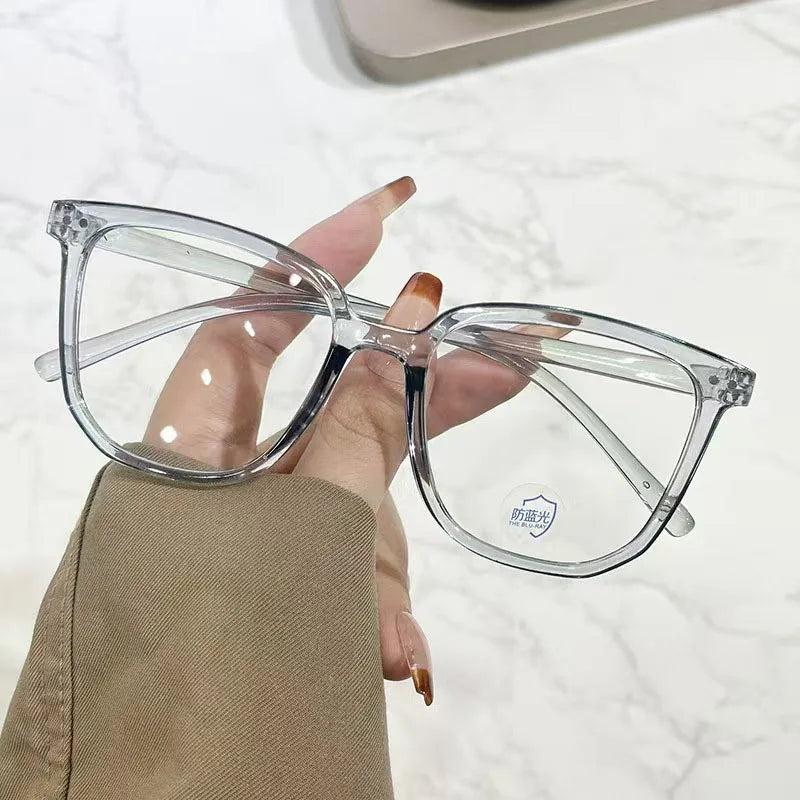 Korean Style Fashion Eyeglass Frames, Anti-Blue Light, Face Slimming Design, High-Value No-Makeup Look for Women