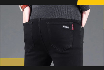 Men's Black Slim-Fit Stretch Jeans