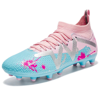 Professional AG FG Soccer Cleats Textured PU Upper High Friction TPU Stud Anti-slip Improve Grass Players Ball Control