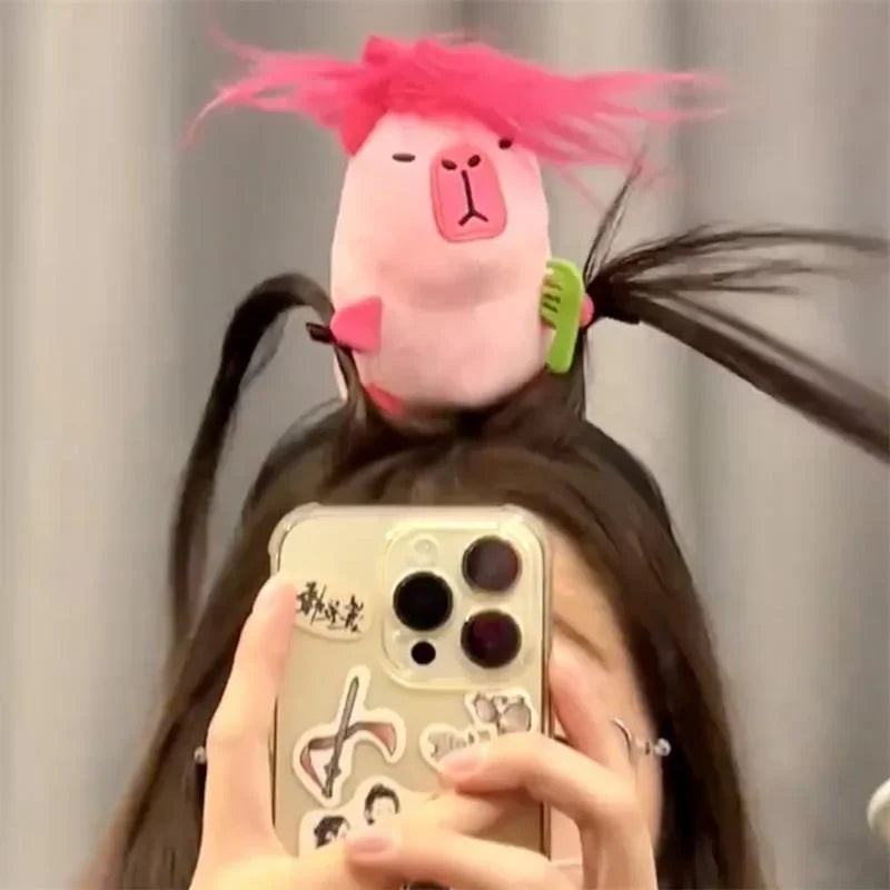 Cartoon Funny Capybara Hair Hoop Headband Summer Women's Cute Face Wash Headband Funny Plush Hair Band Hair Accessories